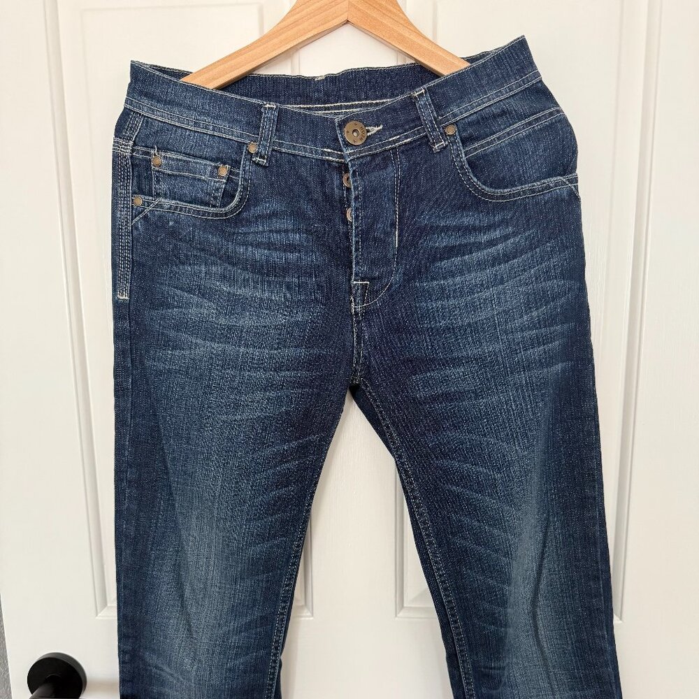 ASOS Dark Blue Cropped Cuffed Slim Fit Jeans – Size 30